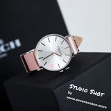 Coach Perry Pink Leather Strap Heart Watch-Seven Season