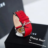 Coach Perry Red Leather Strap Heart Watch-Seven Season