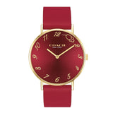 Coach Perry Red Leather Strap Watch-Seven Season