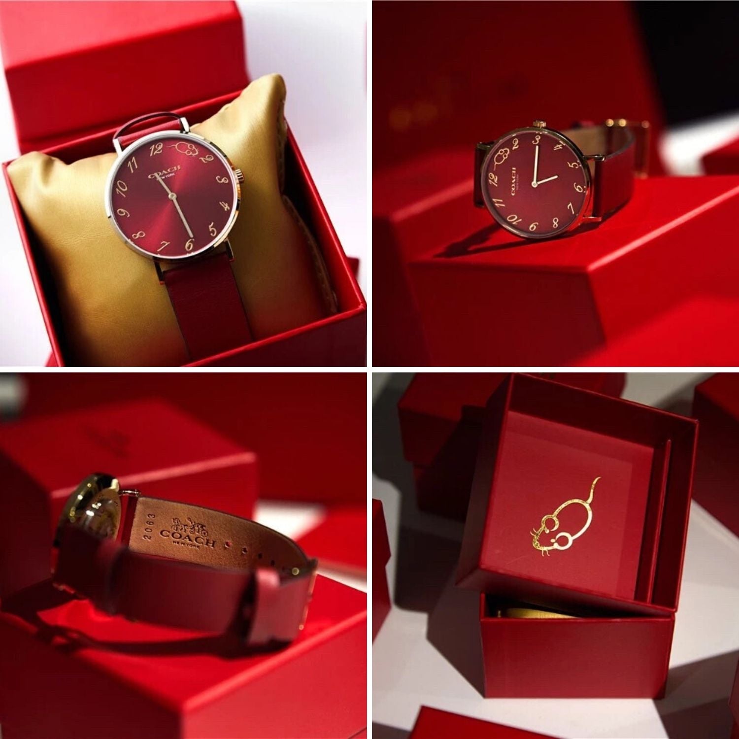 Perry Red Leather Strap Watch Seven Sesaon Seven Season