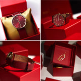 Coach Perry Red Leather Strap Watch-Seven Season