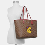 Coach Reversible City Tote in Signature Canvas with Ms. PacMan-Seven Season