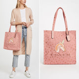Coach Unicorn Star Print Canvas Tote-Seven Season