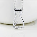 Seven Season Cutie Cat Cubic Zirconia Pendant Necklace