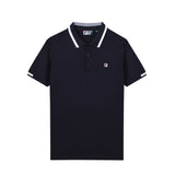 Fila Rib Knit Collar Casual Dark Blue Polo-Seven Season