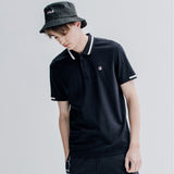 Fila Rib Knit Collar Casual Dark Blue Polo-Seven Season