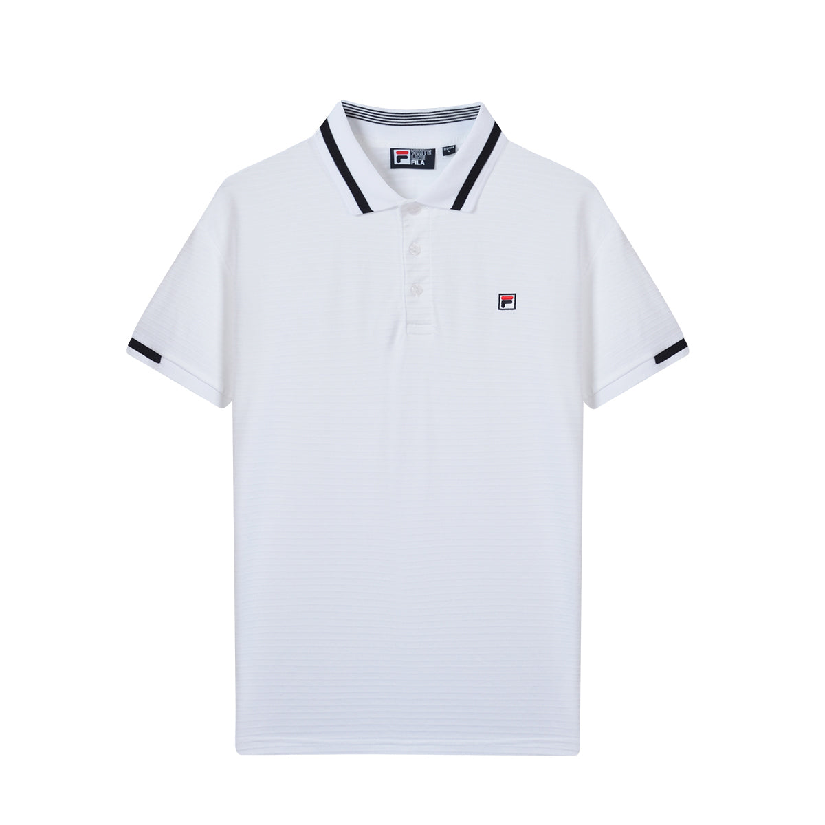 Rib Knit Collar Casual White Polo - Seven Season