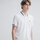 Fila Rib Knit Collar Casual White Polo-Seven Season