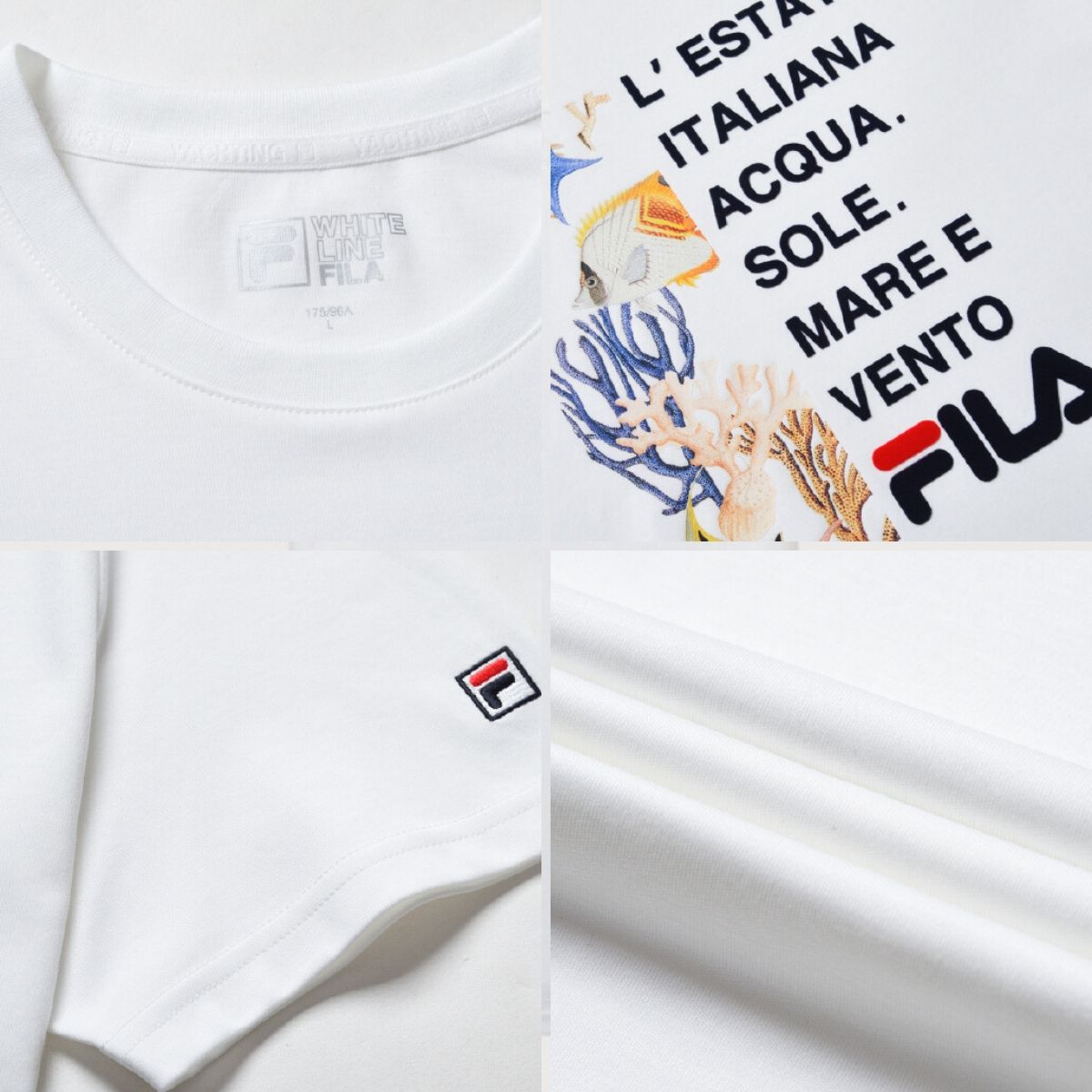 Fila white line t shirt top