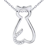 Seven Season Cutie Cat Cubic Zirconia Pendant Necklace