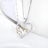 Open Heart and Lovebird Pendant Necklace