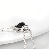 Seven Season Cutie Cat and Dog Enhanced Black and White Pendant Necklace