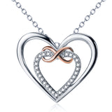 Seven Season Open Heart and Rose Gold Infinity Pendant Necklace