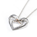 Open Heart and Rose Gold Infinity Pendant Necklace