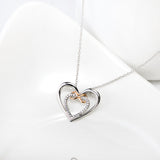 Seven Season Open Heart and Rose Gold Infinity Pendant Necklace