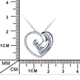 Open Heart Mom's Hug Pendant Necklace