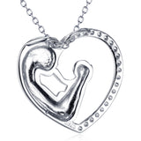 Open Heart Mom's Hug Pendant Necklace