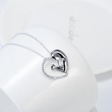 Open Heart Mom's Hug Pendant Necklace