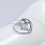 Open Heart Mom's Hug Pendant Necklace