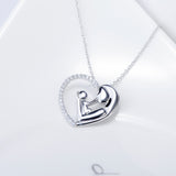 Open Heart Mom's Hug Pendant Necklace