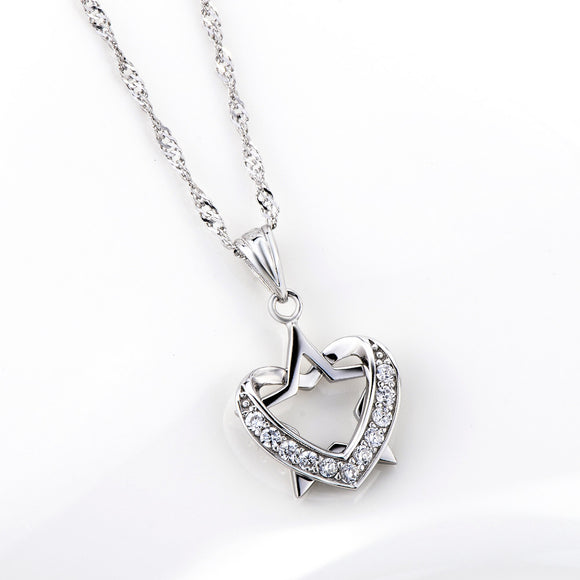 Star in Heart Pendant Necklace