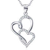Two Hearts Together Pendant Necklace