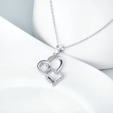 Two Hearts Together Pendant Necklace