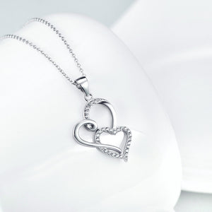 Two Hearts Together Pendant Necklace
