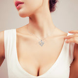 Open Heart with Pave Cubic Zircon Pendant Necklace