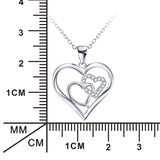 Open Heart with Pave Cubic Zircon Pendant Necklace