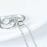 Open Heart with Pave Cubic Zircon Pendant Necklace