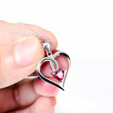 Open Heart with Ruby Pendant Necklace