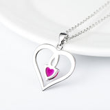 Open Heart with Ruby Pendant Necklace