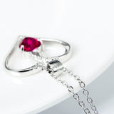 Open Heart with Ruby Pendant Necklace
