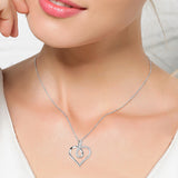 Open Heart and Infinity with Pave Cubic Zircon Pendant Necklace