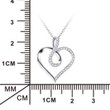 Open Heart and Infinity with Pave Cubic Zircon Pendant Necklace