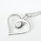 Open Heart and Infinity with Pave Cubic Zircon Pendant Necklace