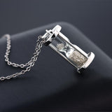 Gem Stone King Hourglass Diamond Dust Silvery Pendant Necklace -Seven Season
