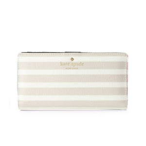 kate spade new york Fairmount Square Stacy Continental Snap Crisp Linen and Cream Wallet-Seven Season