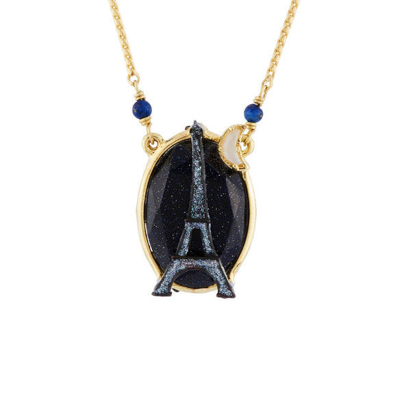 Eiffel Tower Twinkling Under the Moon Pendant Necklace Seven Season