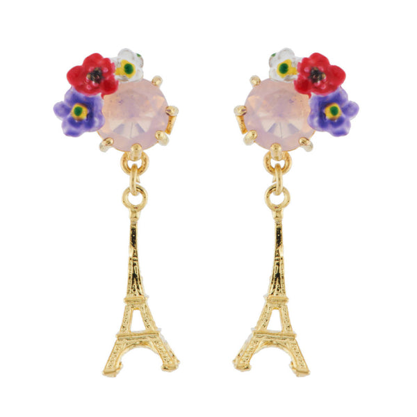 Les Néréides クリスタルの葡萄とワインバタフライのピアス