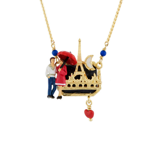 Lovers Strolling Under the Eiffel Tower Pendant Necklace Seven