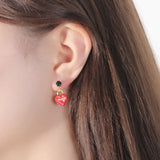 Les Néréides Paris Heart Shaped Lock with Key Asymmetrical Earrings-Seven Season