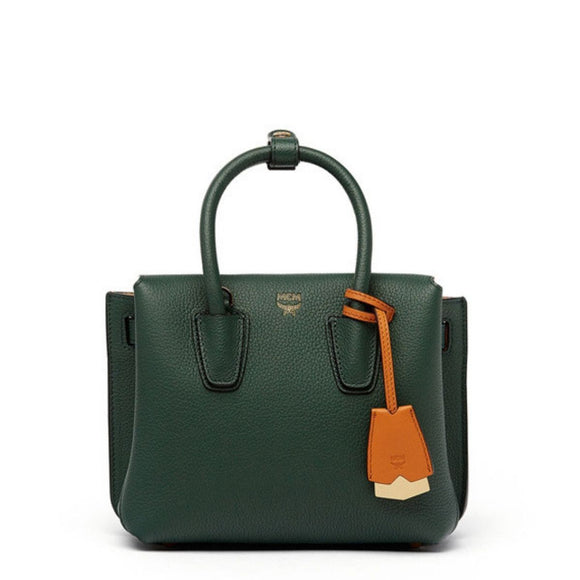 MCM Milla Mini Leather Forest Green Tote Bag-Seven Season