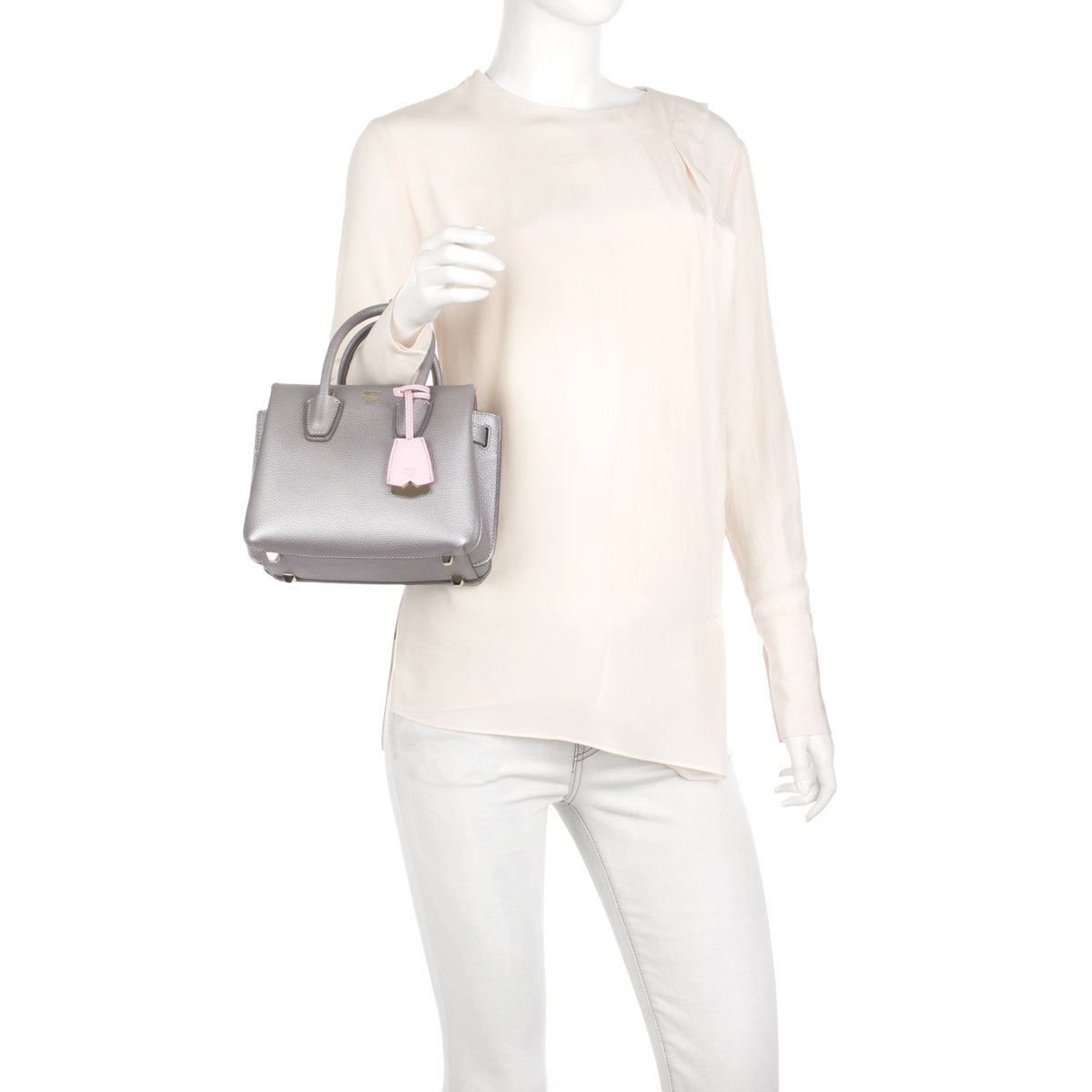 Silver mcm tote cheap