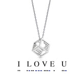  Seven Season Morse Code "I Love U" Cubic 3D-Printed Pendant Necklace
