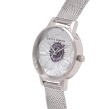 Olivia Burton 3D Anemone Midi Dial Silver Mesh Watch -Seven Season