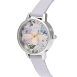 Olivia Burton 3D Bee Bejewelled Florals Parma Violet Midi Dial Rose Gold and Silver Watch-Seven Season