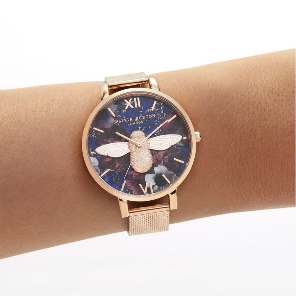 Olivia burton rose gold big dial mesh watch top