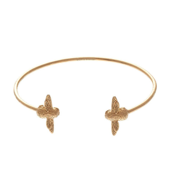 Olivia Burton 3D Bee Gold Open End Bangle-Seven Season